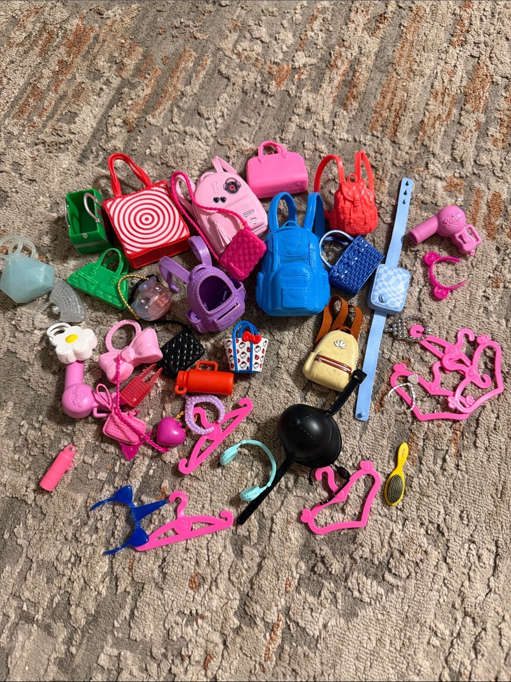 Assorted Kids Toy Accessories - Pink, Blue, Purple, Green, Yellow